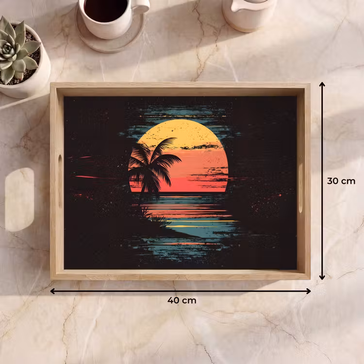 Dienblad - Strand - Minimalistisch - Zon - Oranje — 9