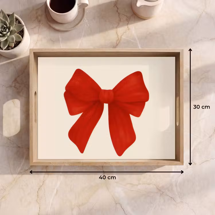 Dienblad - Strik - Symmetrisch - Rood - Lint — 9