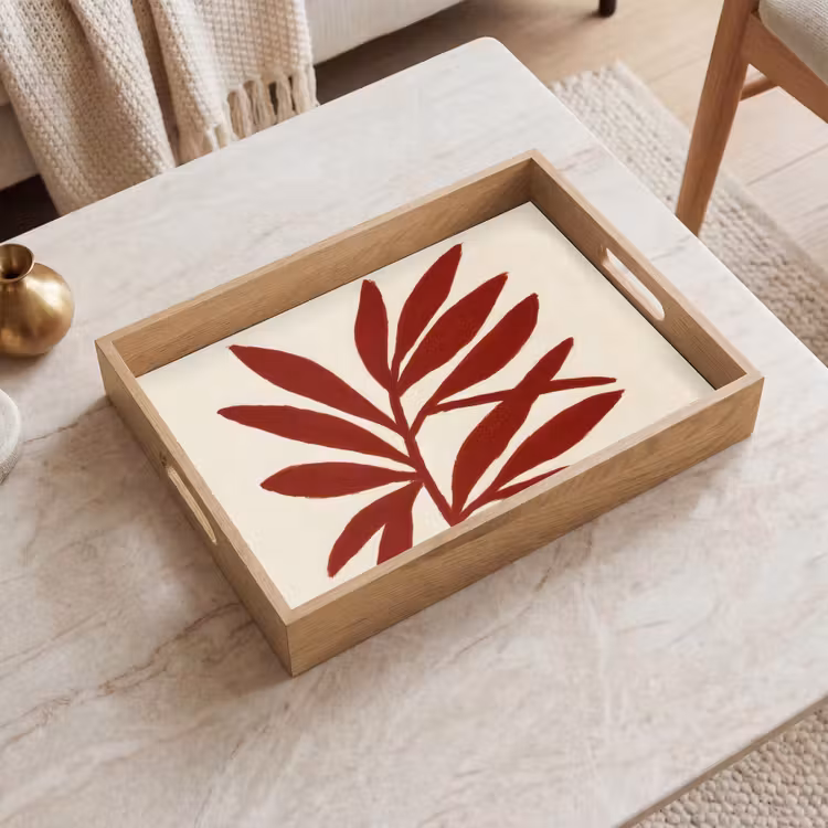Dienblad - Tak - Bladeren - Rood — 2