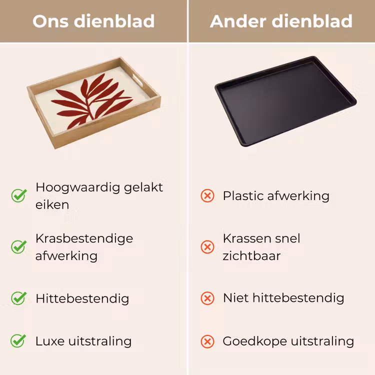 Dienblad - Tak - Bladeren - Rood — 3