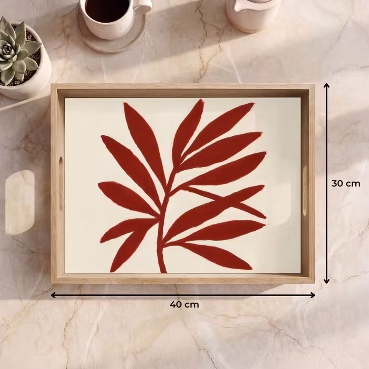 Dienblad - Tak - Bladeren - Rood — 9