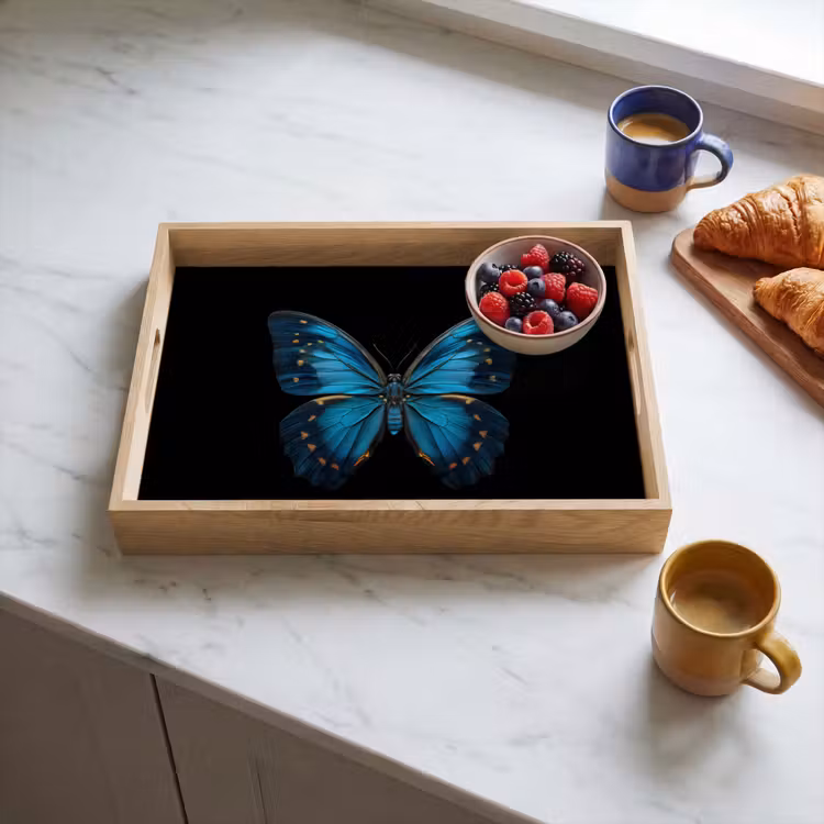 Dienblad - Vlinder - Blauw - Contrast — 4