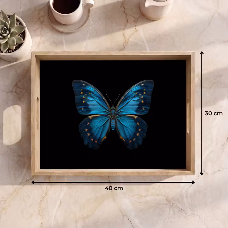 Dienblad - Vlinder - Blauw - Contrast — 9