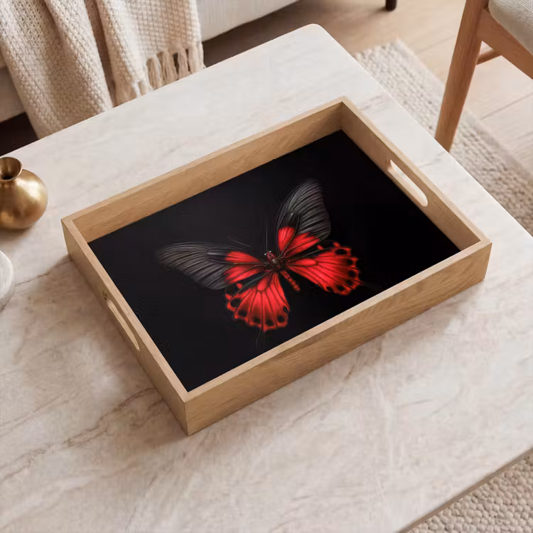 Dienblad - Vlinder - Rood - Contrast — 2