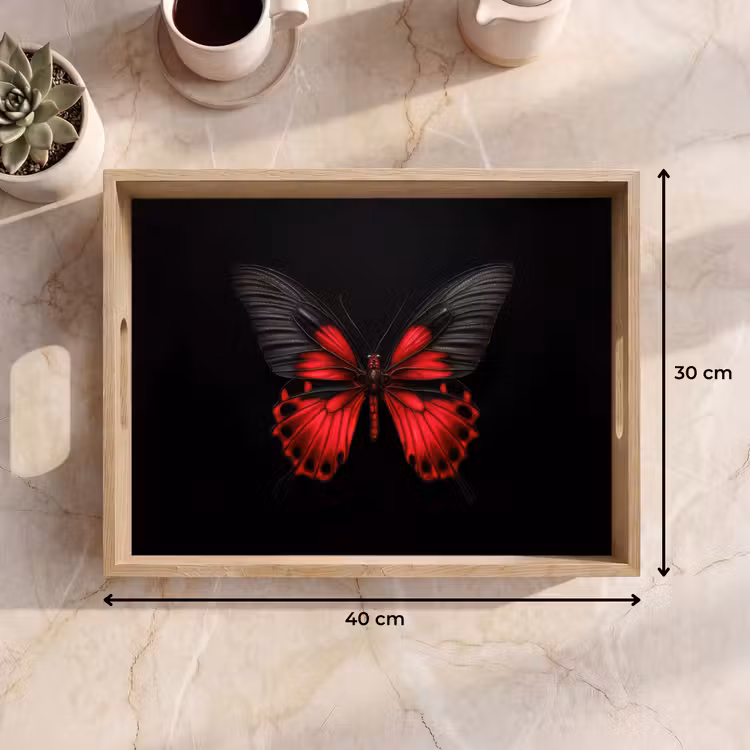 Dienblad - Vlinder - Rood - Contrast — 9