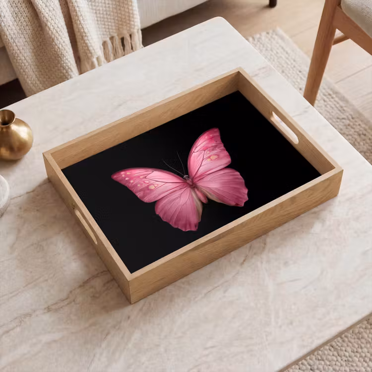 Dienblad - Vlinder - roze - Elegant — 2