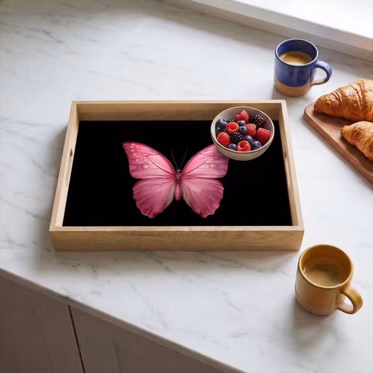 Dienblad - Vlinder - roze - Elegant — 4