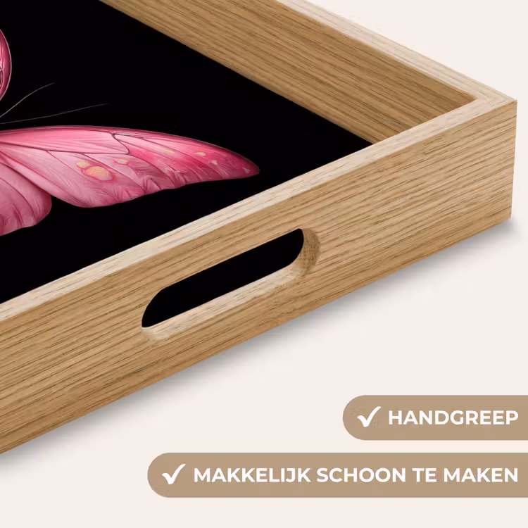 Dienblad - Vlinder - roze - Elegant — 5