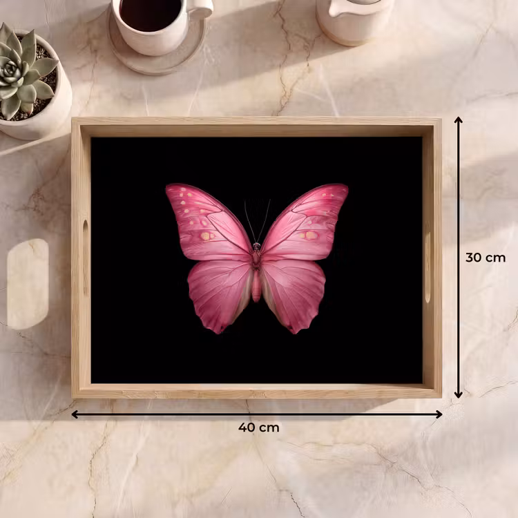 Dienblad - Vlinder - roze - Elegant — 9