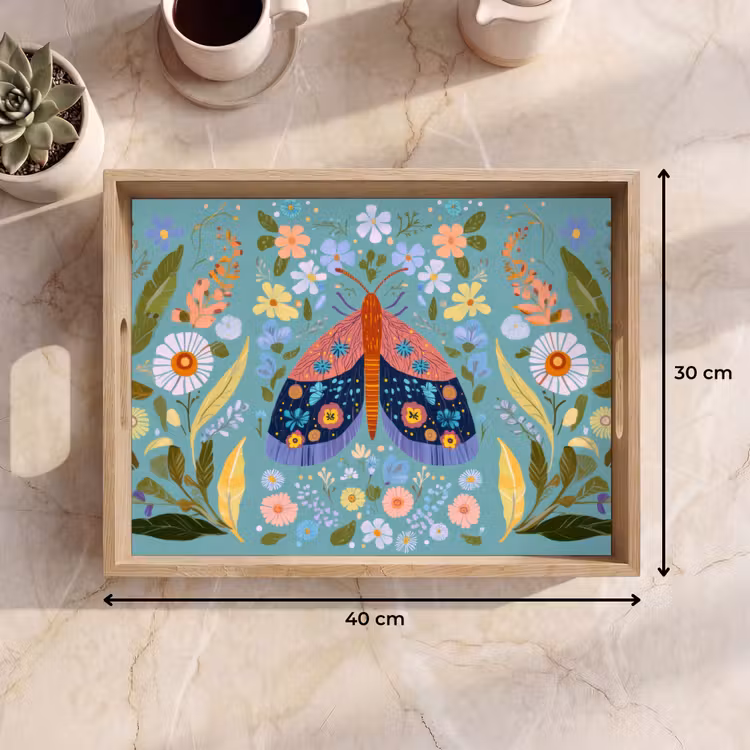 Dienblad - Vlinder - Sierlijk - Bloemen - Bladeren — 9