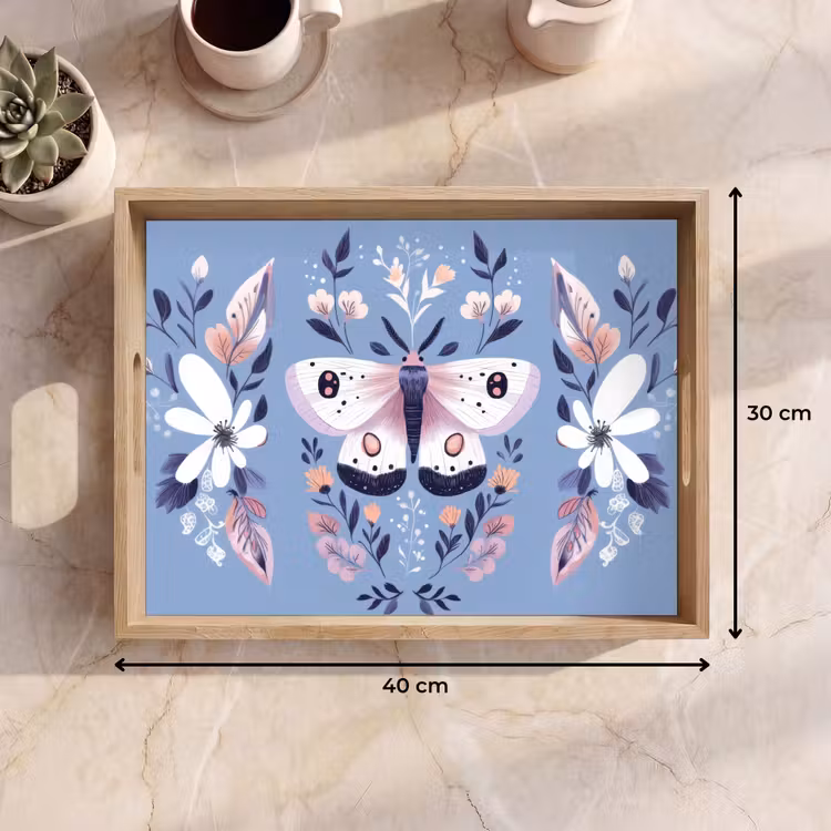 Dienblad - Vlinder - Vleugels - Stippen - Bloemen — 9