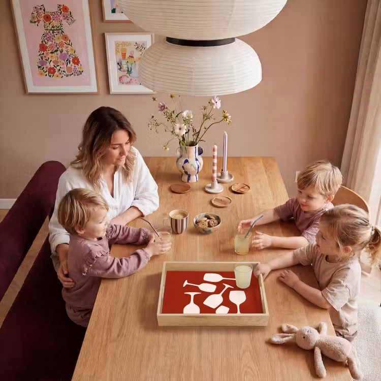 Dienblad - Wijnglazen - Silhouetten - Wit — 7