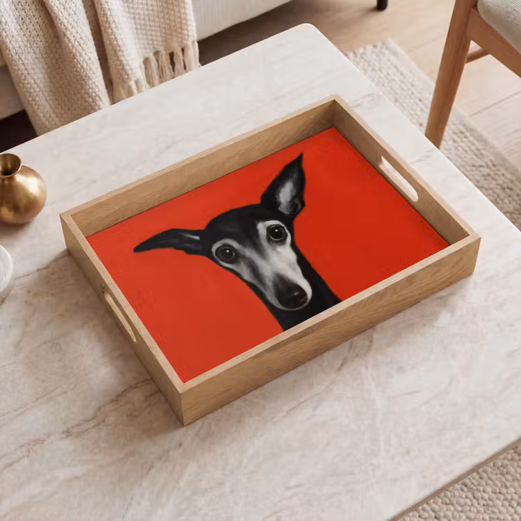 Dienblad - Windhond - Minimalistisch - Rood — 2