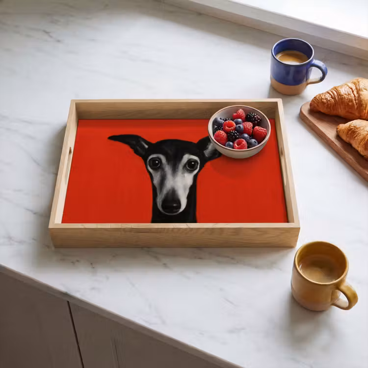 Dienblad - Windhond - Minimalistisch - Rood — 4