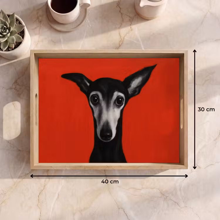 Dienblad - Windhond - Minimalistisch - Rood — 9