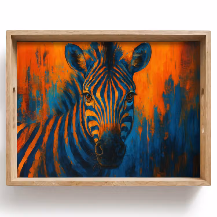 Dienblad - Zebra - Abstract - Blauw — 1