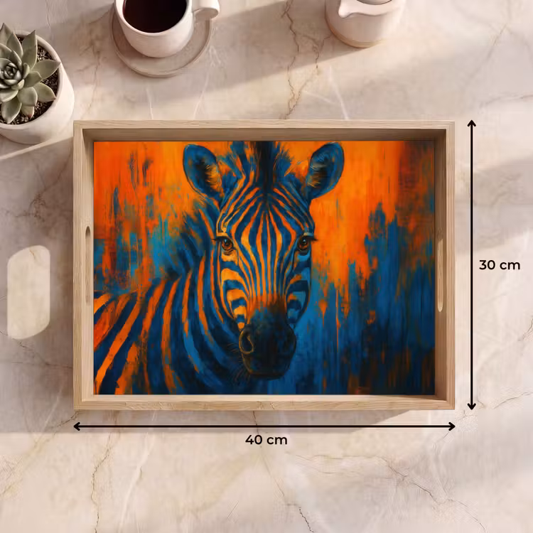 Dienblad - Zebra - Abstract - Blauw — 9