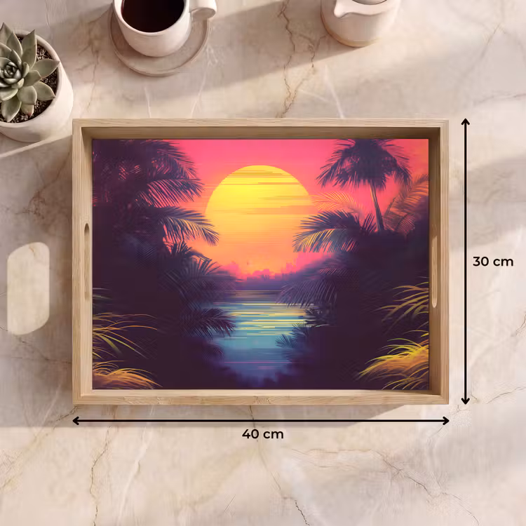 Dienblad - Zon - Geel - Palmbomen - Tropisch — 9