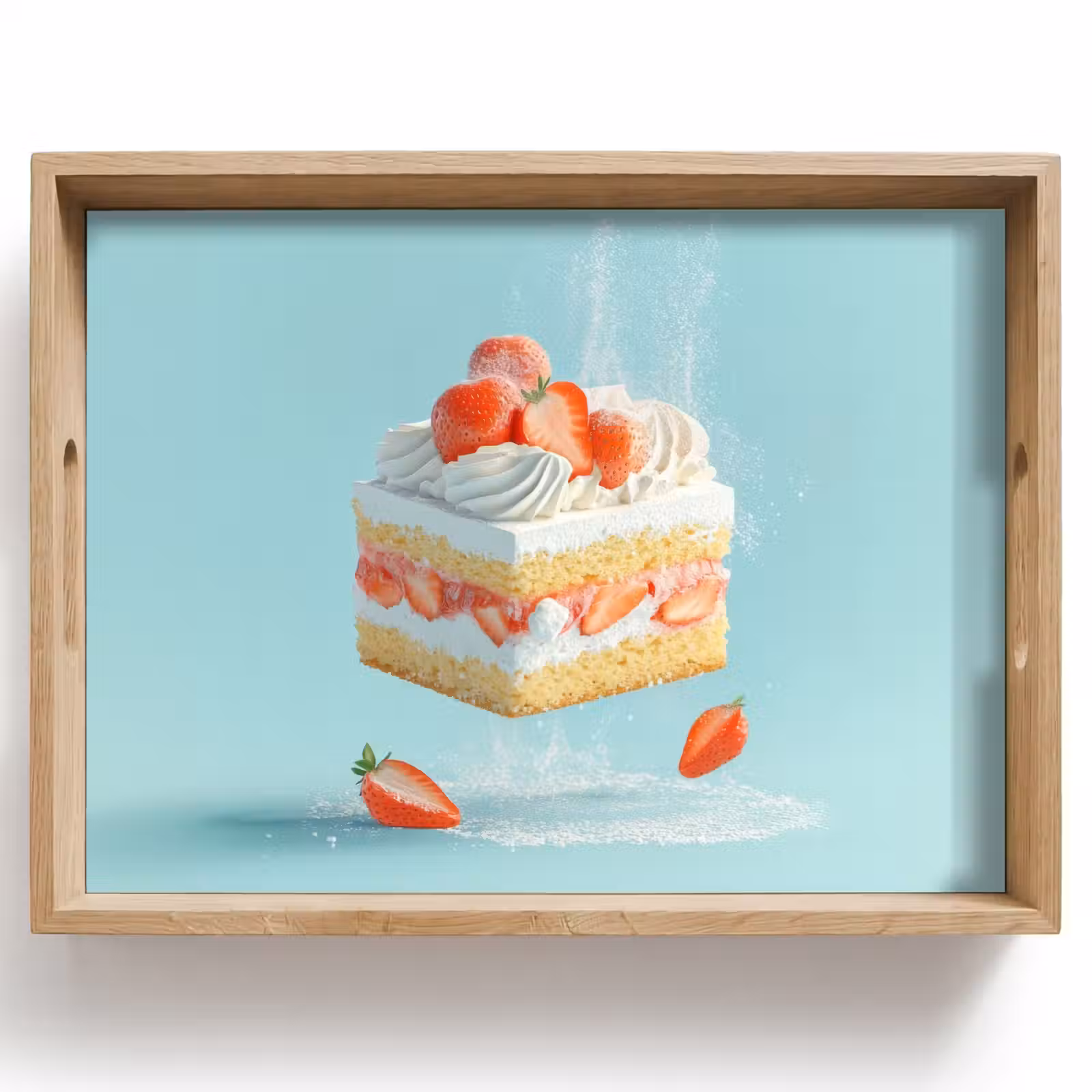 Dienblad - Slagroom - Taart - Blauw - Eten — 1