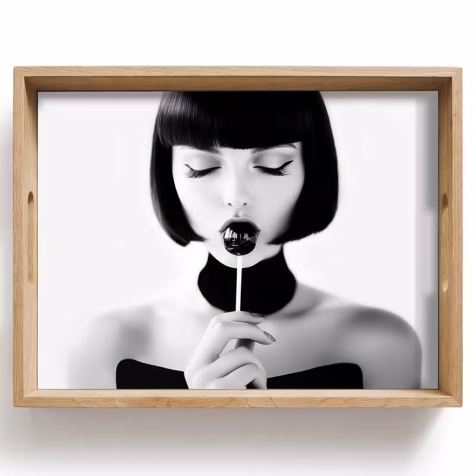 Dienblad - Vrouw - Lolly - Zwart - Wit — 1