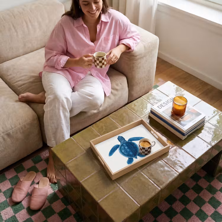 Dienblad - Schildpad - Blauw - Schild — 6