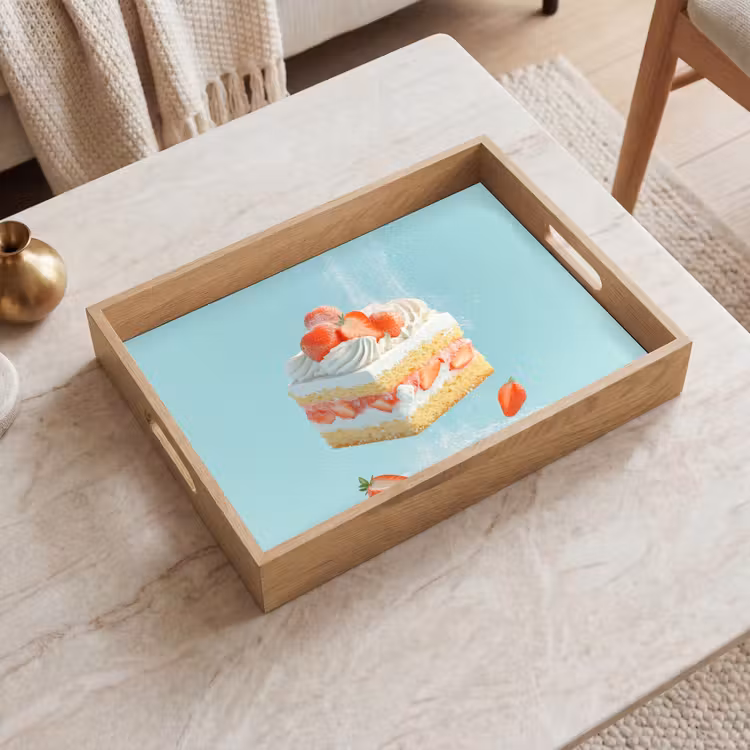 Dienblad - Slagroom - Taart - Blauw - Eten — 2