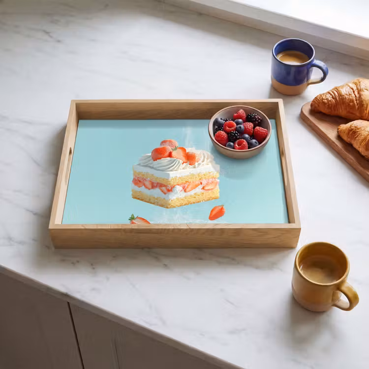 Dienblad - Slagroom - Taart - Blauw - Eten — 4