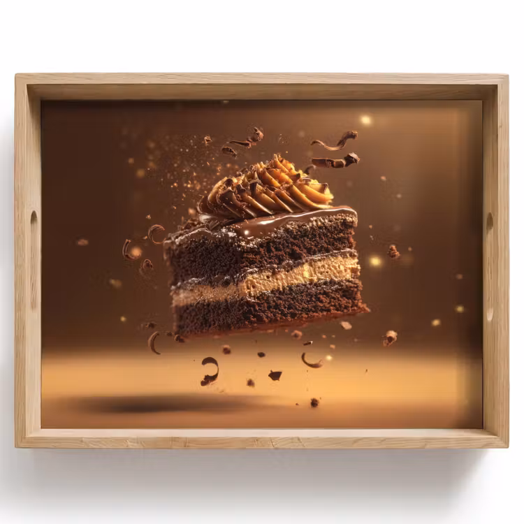 Dienblad - Taart - Chocolade - Eten - Brownie — 1
