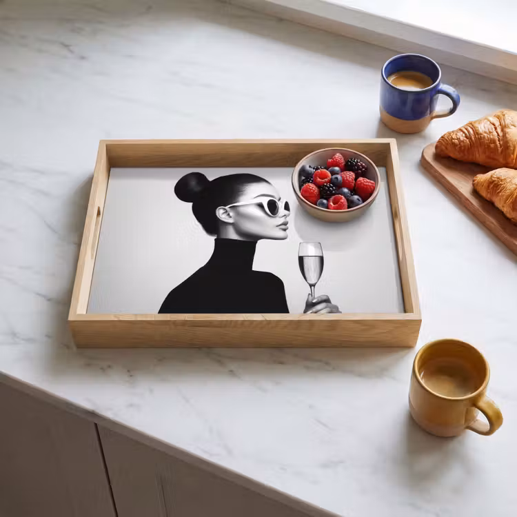 Dienblad - Vrouw - Champagne - Modern — 4