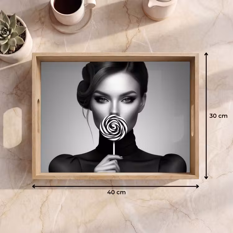 Dienblad - Vrouw - Lolly - Zwart — 9