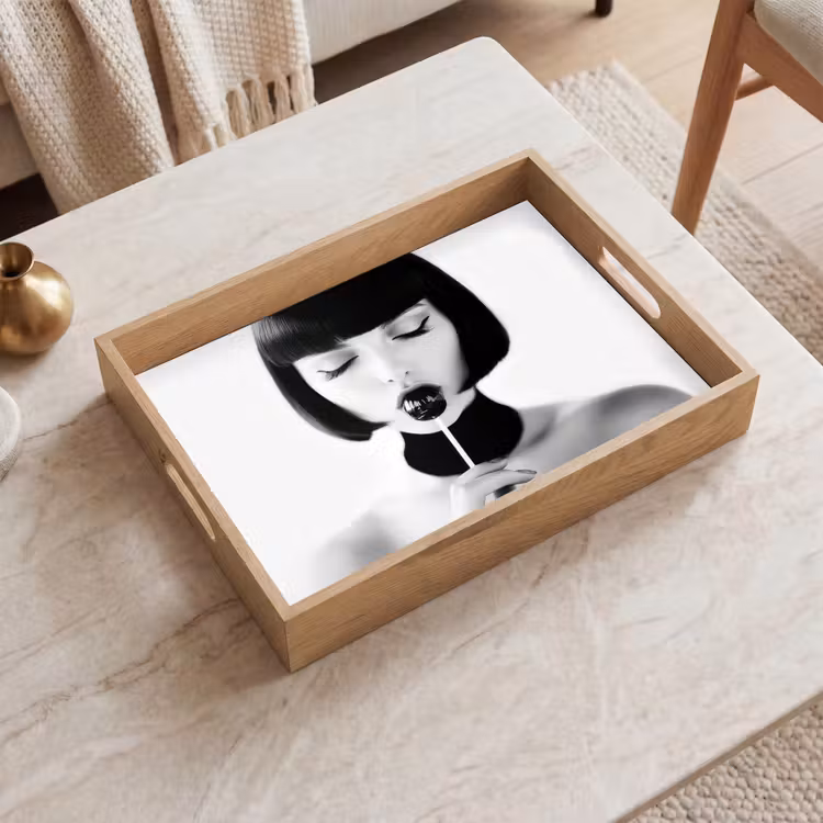Dienblad - Vrouw - Lolly - Zwart - Wit — 2