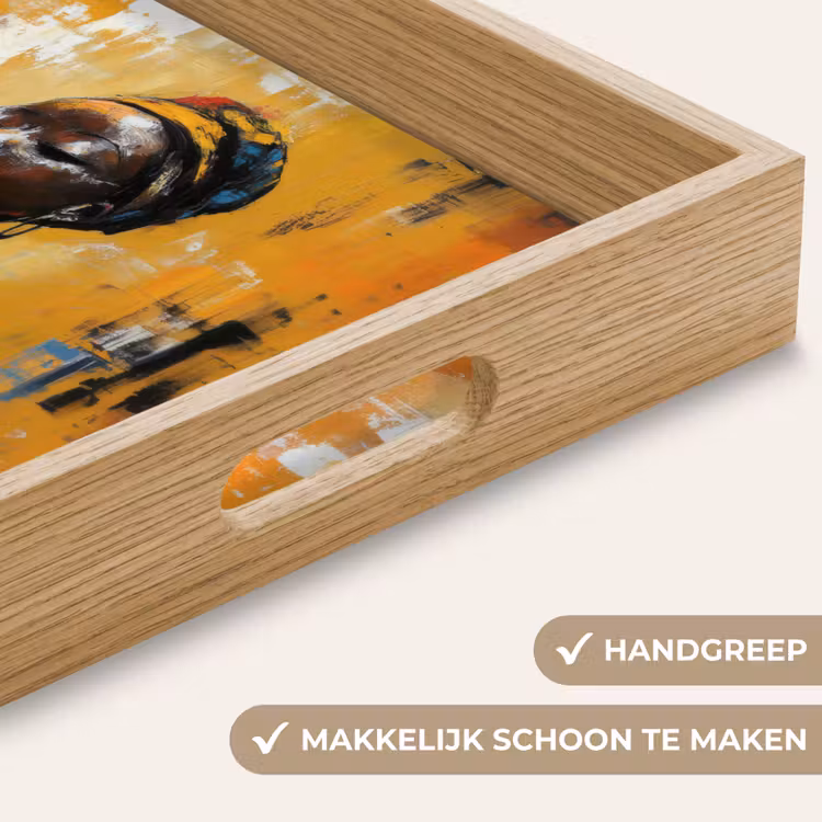 Dienblad - Vrouw - Ogen - Penseelstreken - Geel — 5