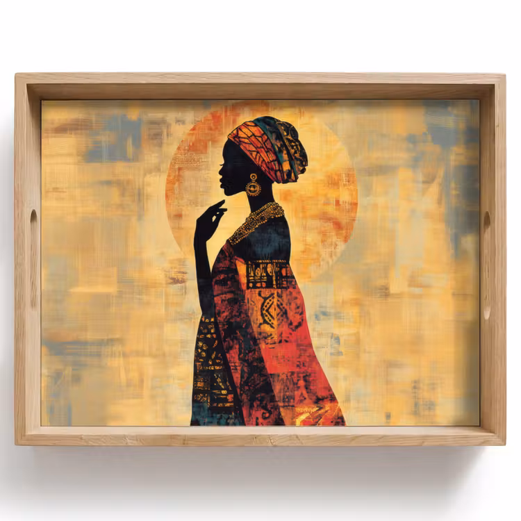 Dienblad - Vrouw - Silhouet - Patronen - Sierlijk — 1