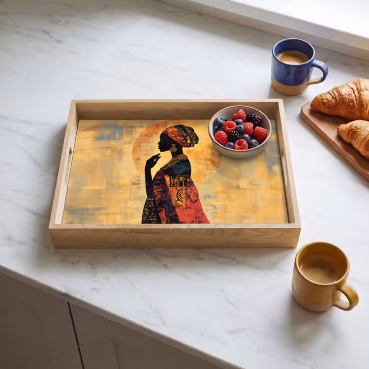 Dienblad - Vrouw - Silhouet - Patronen - Sierlijk — 4