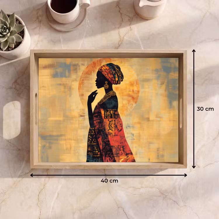 Dienblad - Vrouw - Silhouet - Patronen - Sierlijk — 9