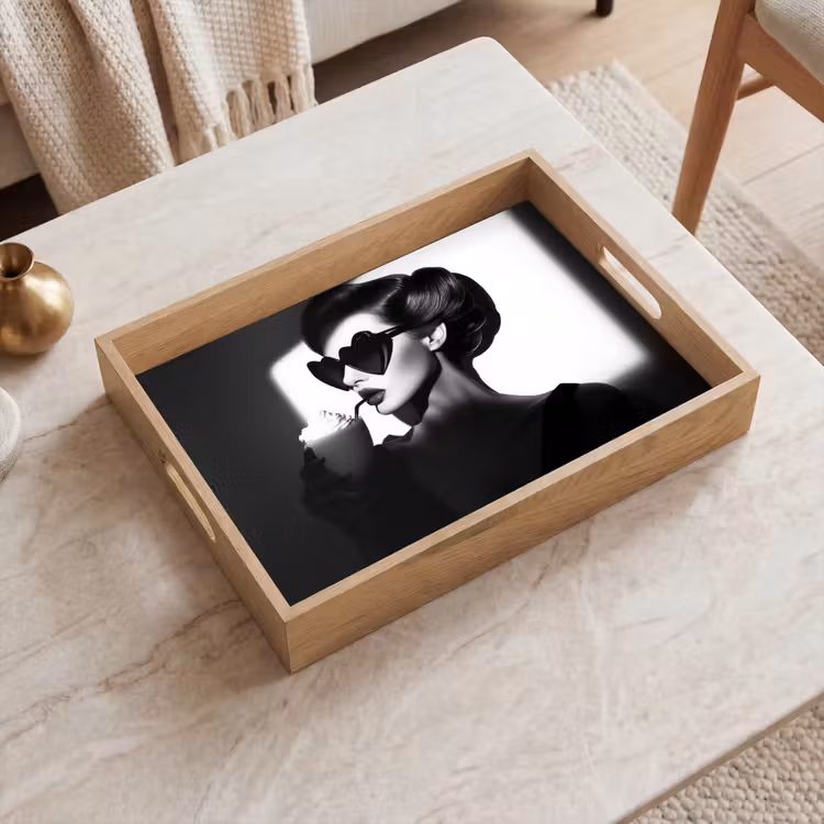 Dienblad - Vrouw - Zwart - Hart — 2