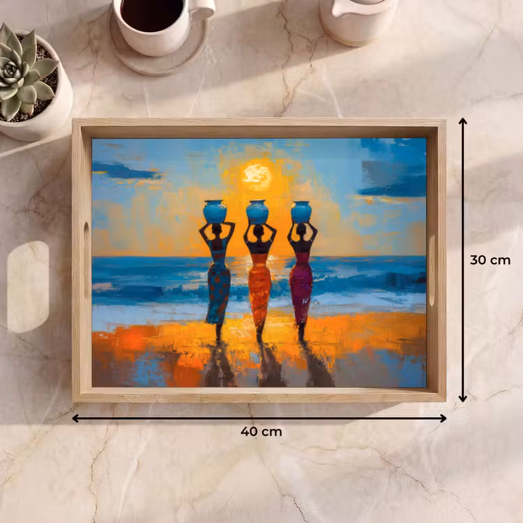 Dienblad - Vrouwen - Strand - Zondsondergang — 9