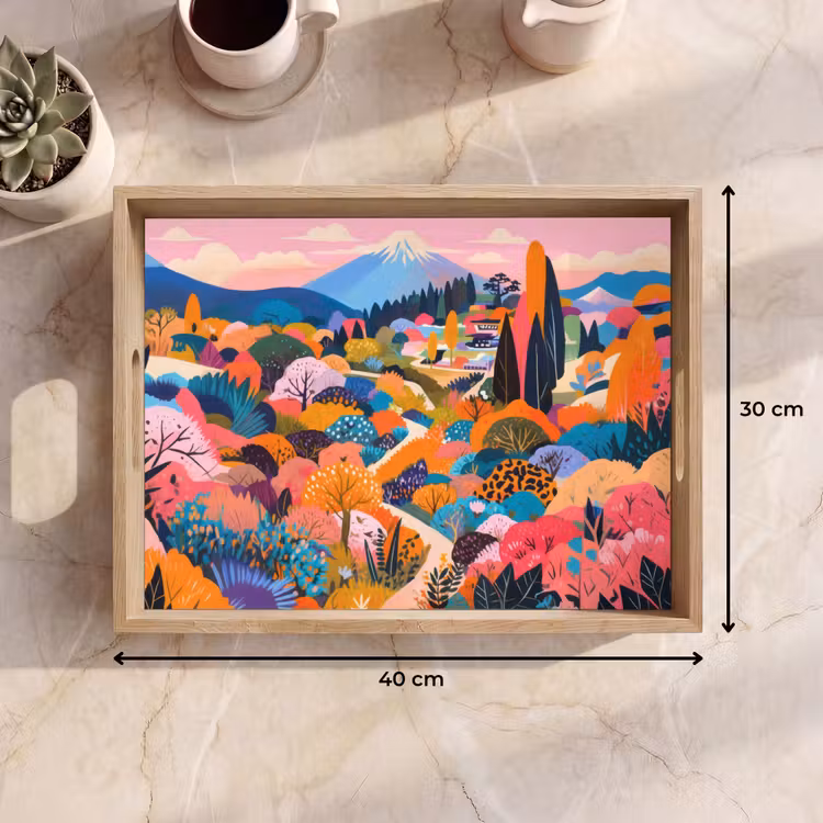 Dienblad - Witte bergtop - Modern - Kleurrijk — 9