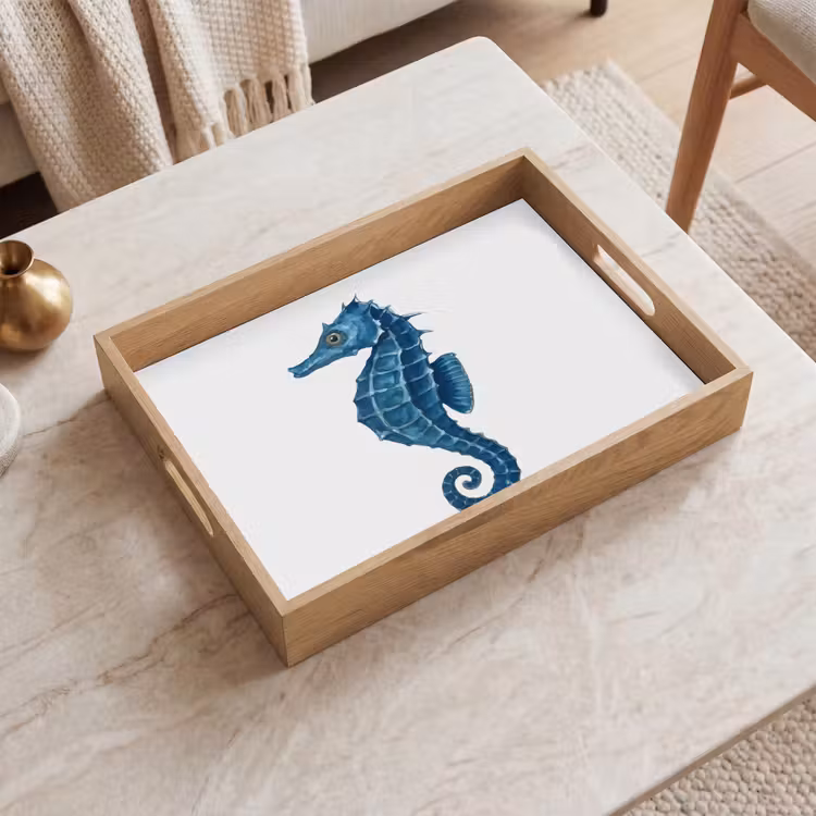 Dienblad - Zeepaardje - Staart - Blauw — 2