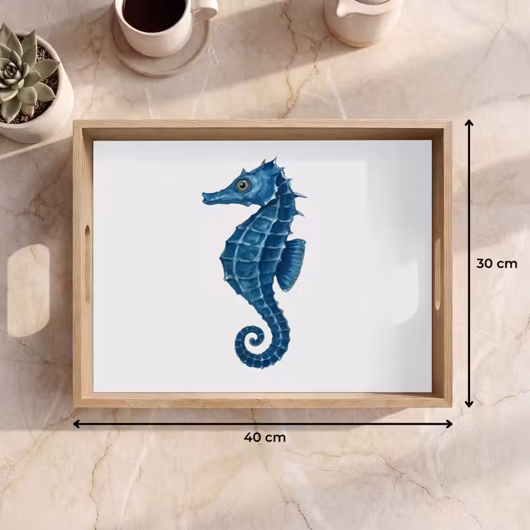 Dienblad - Zeepaardje - Staart - Blauw — 9