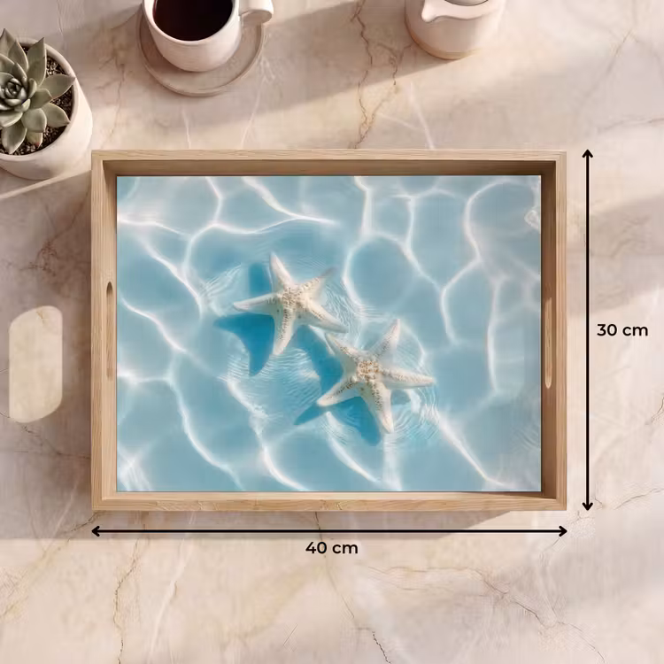 Dienblad - Zeesterren - Golvend water - Rustgevend — 9