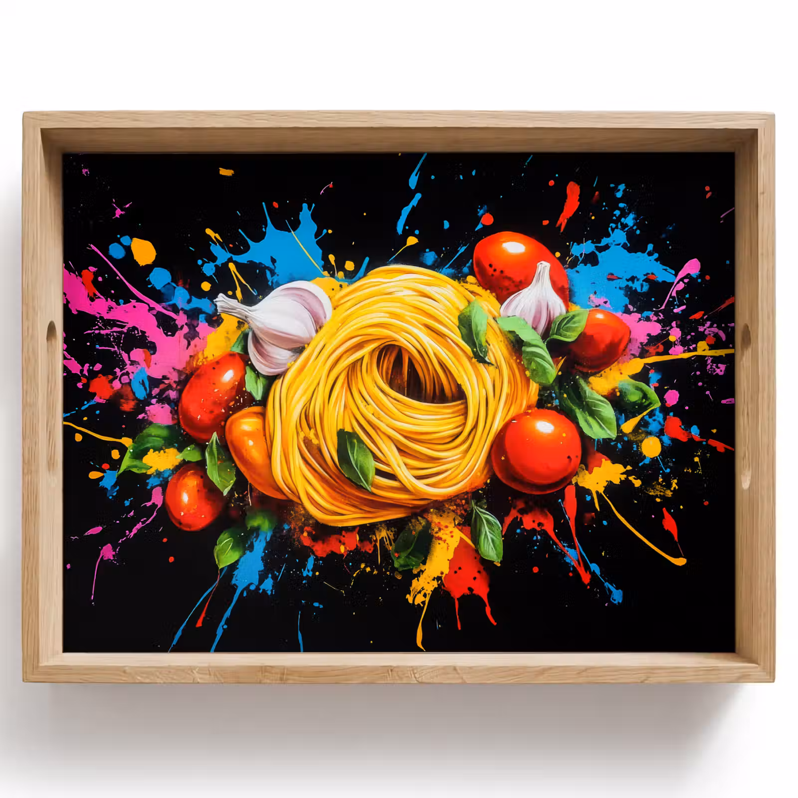 Dienblad - Spaghetti - Graffiti - Verf - Kleurrijk - Eten - Modern — 1