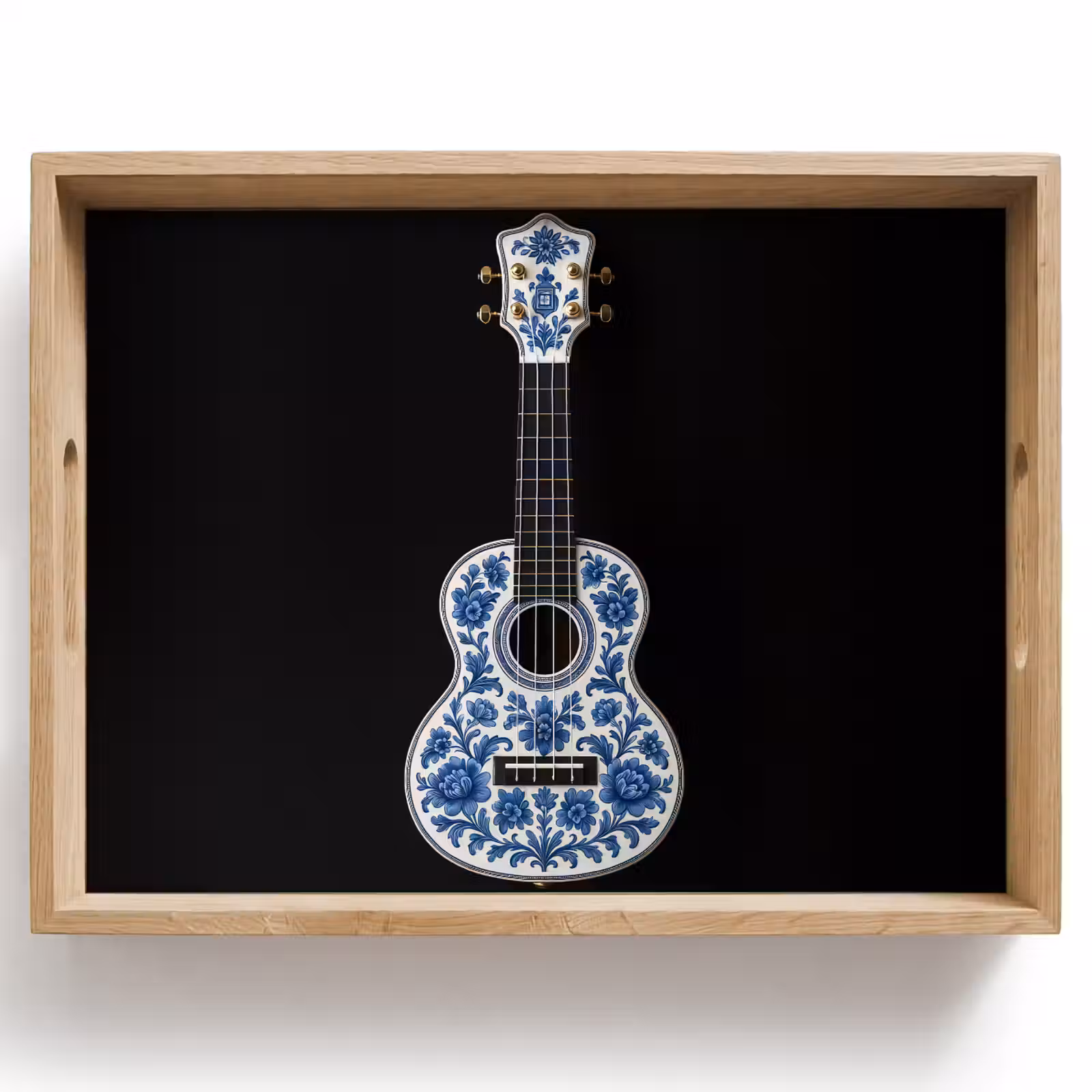Dienblad - Ukelele - Delfts - Blauw - Muziek — 1