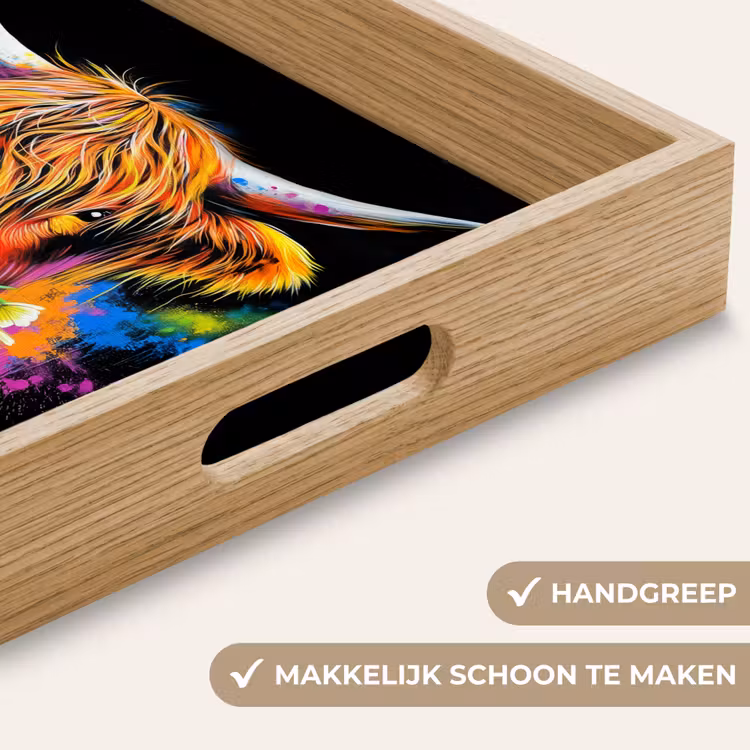 Dienblad - Schotse Hooglander - Graffiti - Kleurrijk - Bloem - Dieren — 5