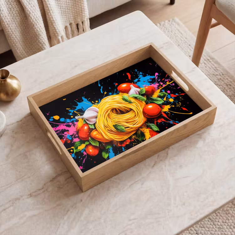 Dienblad - Spaghetti - Graffiti - Verf - Kleurrijk - Eten - Modern — 2