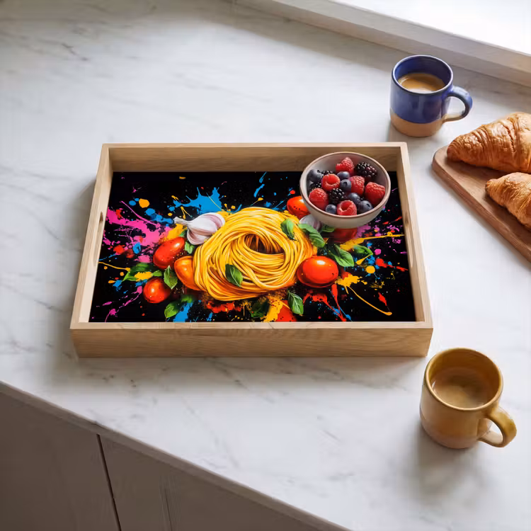 Dienblad - Spaghetti - Graffiti - Verf - Kleurrijk - Eten - Modern — 4