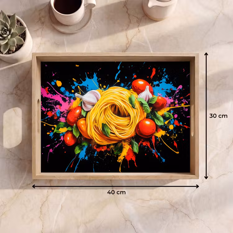 Dienblad - Spaghetti - Graffiti - Verf - Kleurrijk - Eten - Modern — 9