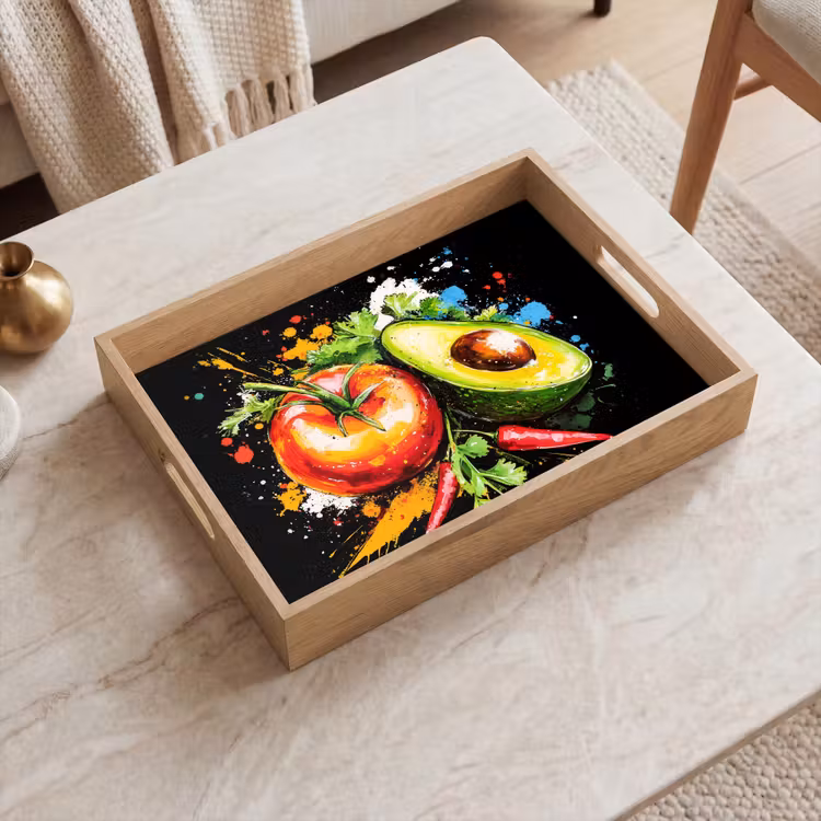 Dienblad - Tomaat - Avocado - Peper - Graffiti - Verf - Modern — 2