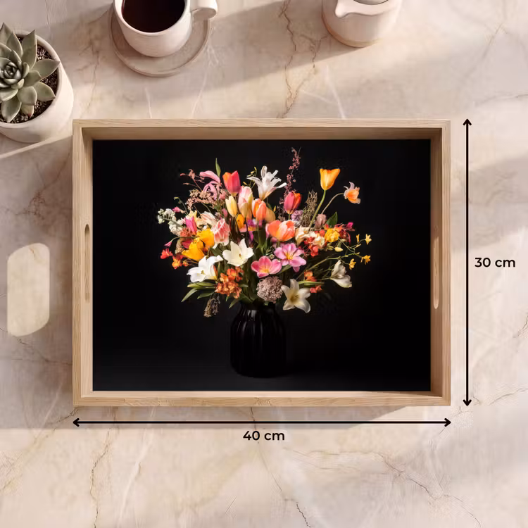 Dienblad - Vaas - Bloemen - Tulpen — 9