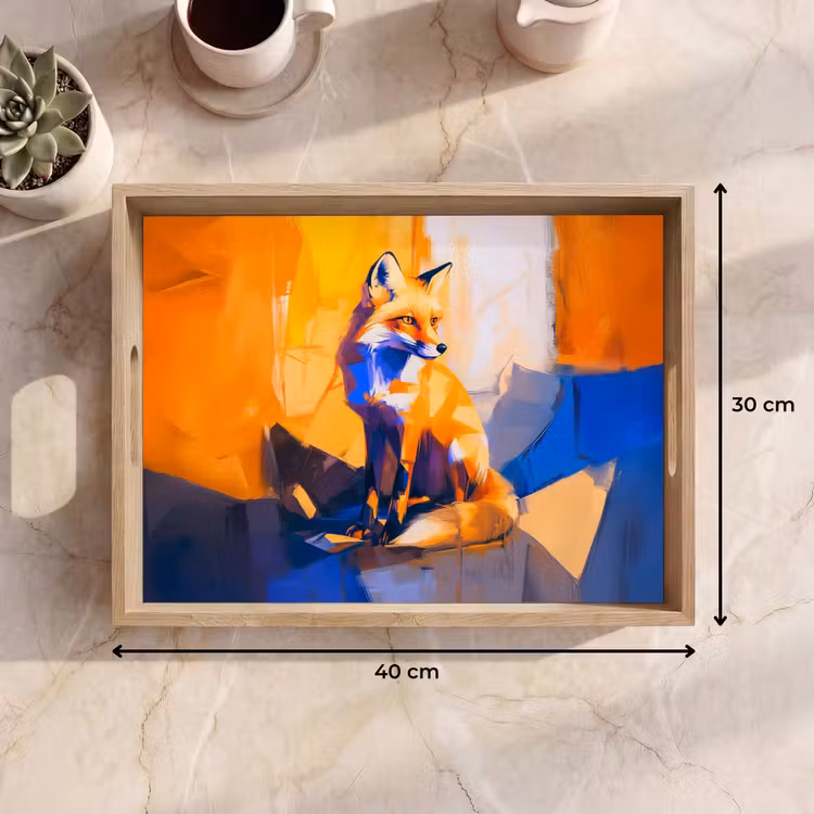 Dienblad - Vos - Oranje - Vormen - Abstract — 9